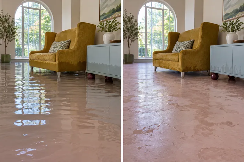 Water Extraction Near Bear Creek Park — fixed room before and after water pickup