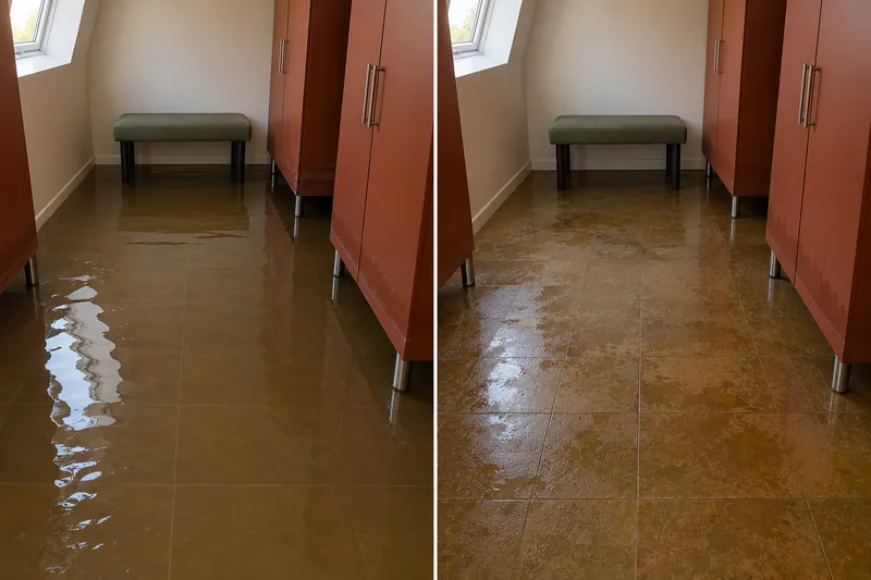Water Extraction Near Keller Sports Park — fixed room before and after water pickup