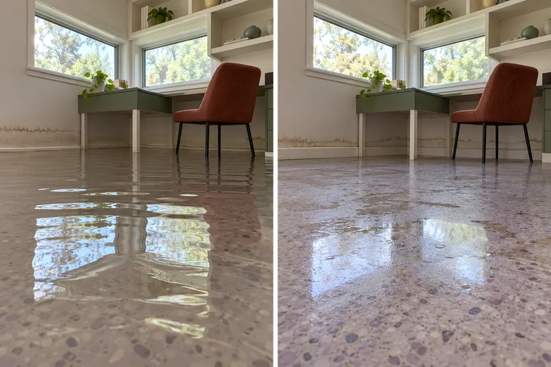 Water Extraction Near Overton Ridge Park — fixed room before and after water pickup