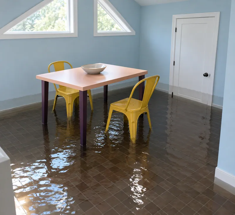 Water Extraction Near Overton Ridge Park — pooled water in a furnished room