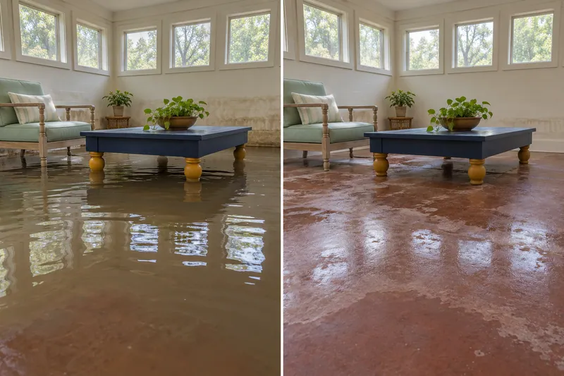 Water Extraction Near Bursey Ranch Park — fixed room before and after water pickup
