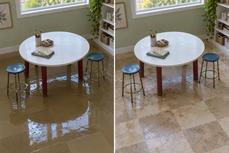 Water Extraction Near The Parks at Town Center — fixed room before and after water pickup
