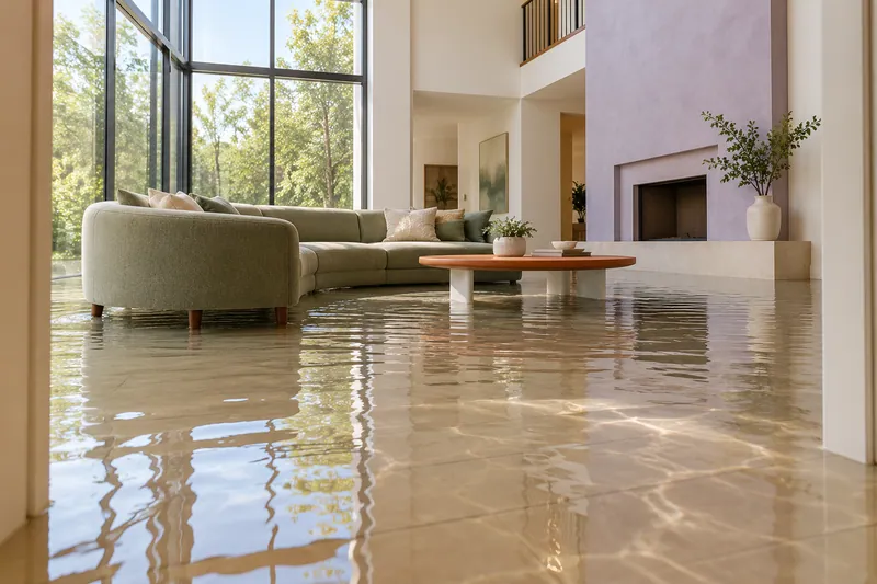Water Extraction in Keller — standing water in a tall living room